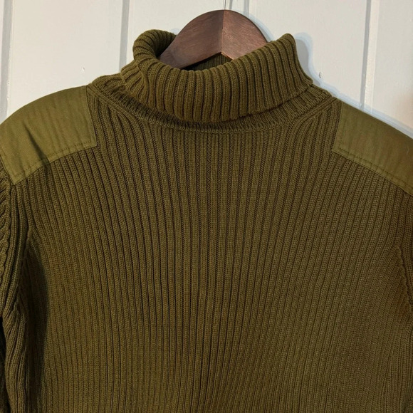 525 AMERICA Olive Green Sweater‎ Patch Military Ribbed size S - Picture 2 of 9